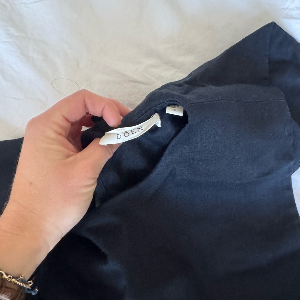 Doen Monroe Mini Black Linen Dress - Picture 3 of 5